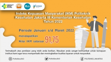 Indeks kepuasan masyarakat (ikm) periode januari - maret 2022