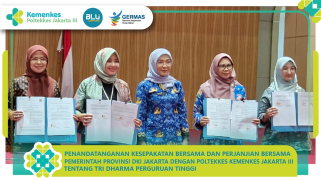Penandatanganan kesepakatan bersama dan perjanjian kerja sama poltekkes kemenkes jakarta iii dengan…