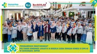 Laksanakan pengabdian masyarakat ,poltekkes kemenkes jakarta iii dan komisi ix dpr ri di sawangan, depok